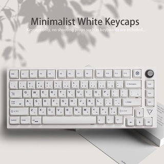 135 Keys Minimalist White BOW Keycaps | XDA Profile | PBT Dye-sub | Suitable For Most Mechanical Keyboard Layouts
