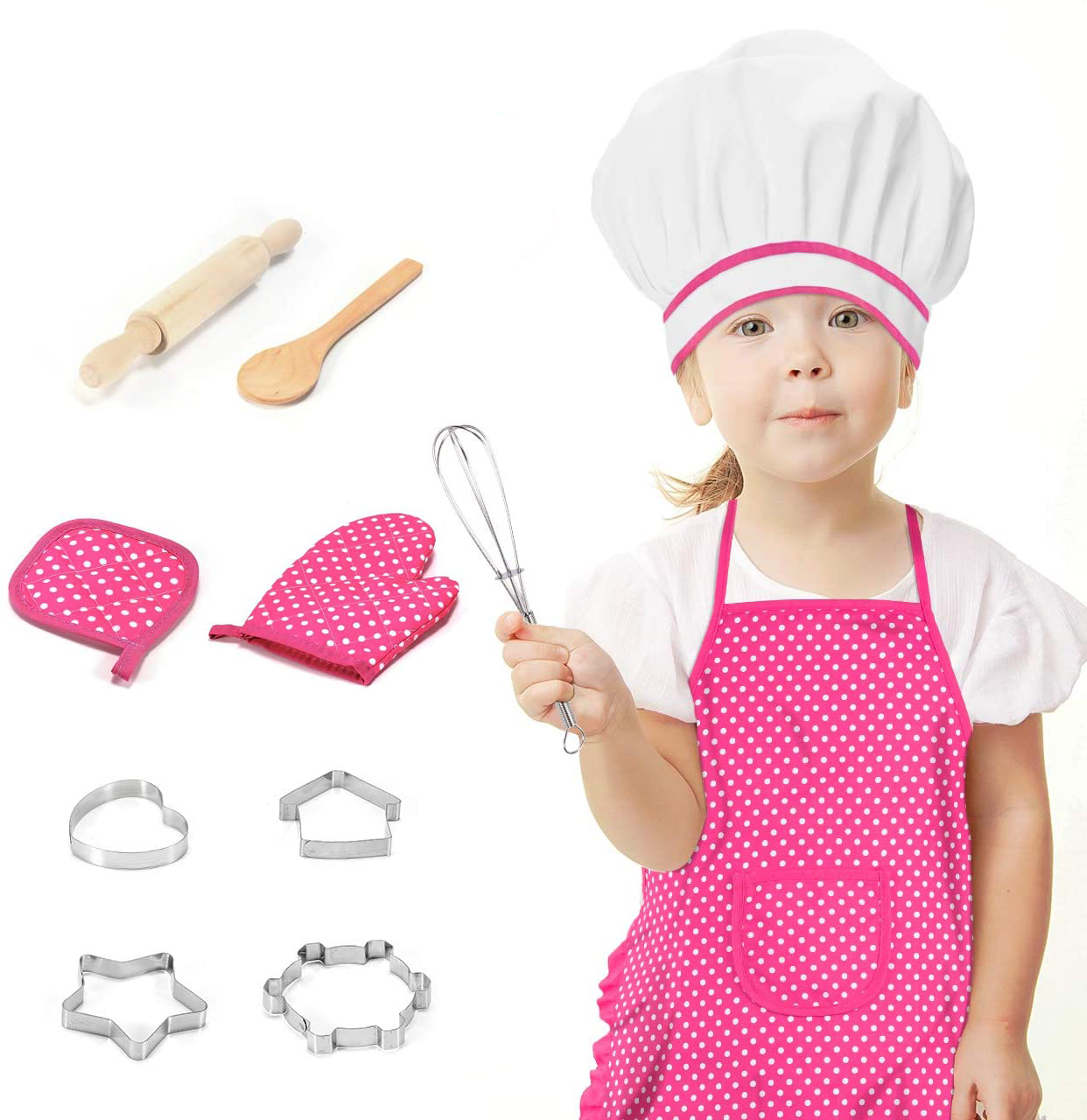 11Pcs Kids Chef Set for Kids Baking and 