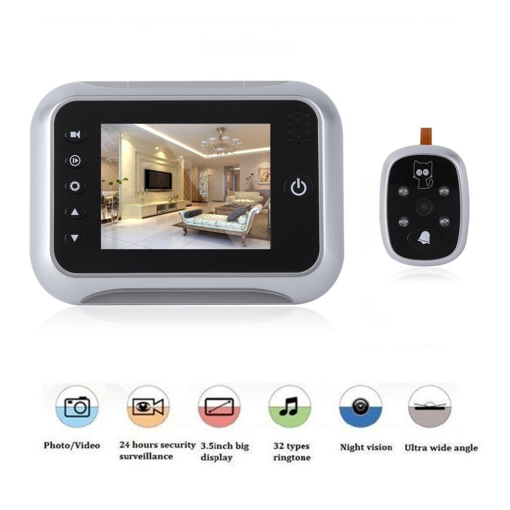 Nooberon Doorbell Viewer Digital Door Peephole 3 5 Inch Lcd Screen