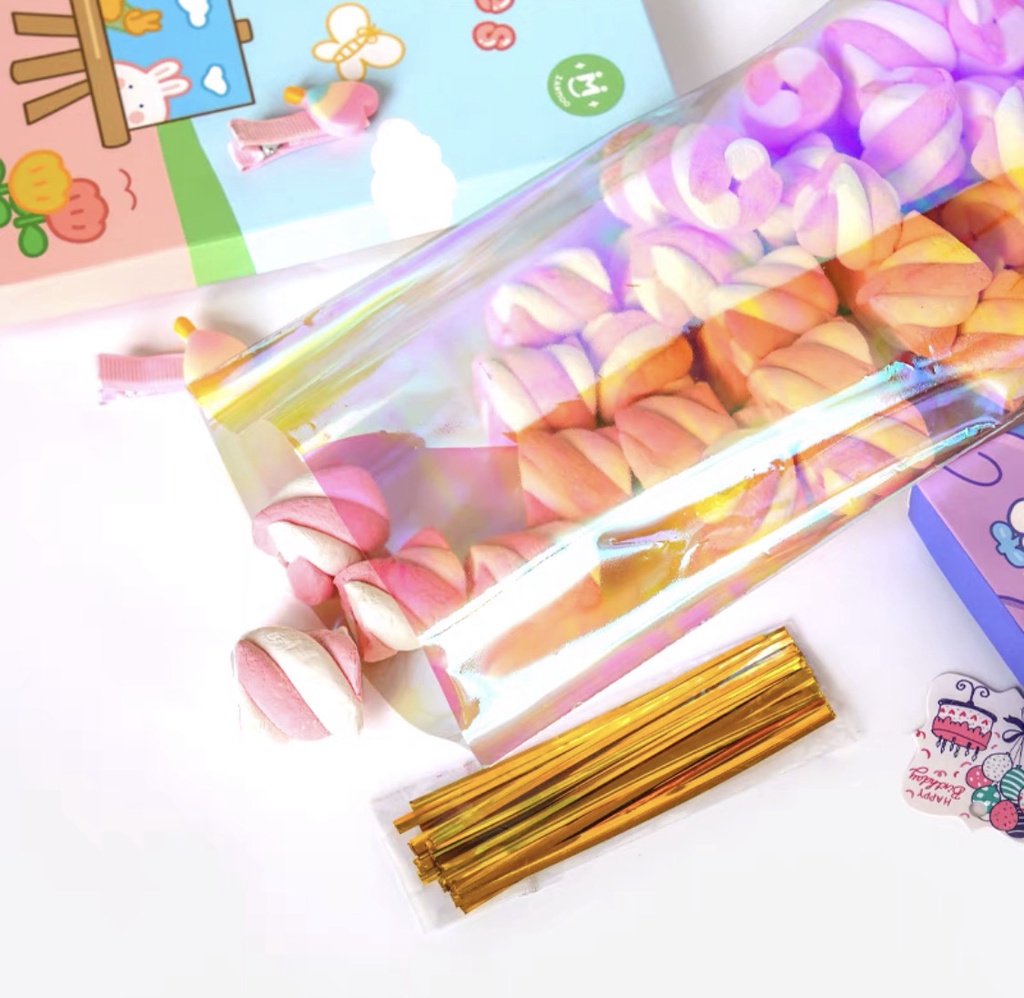 Hologram Plastic Packaging Cookies Candies Goodie Gift Wrapper Bag 50 ...
