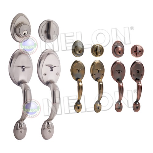 NELON Grip Handleset - Solid 1711 (Main Door Lock / Entrance Door Lock ...