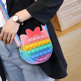 Pop Unicorn Bag Purse Handbags Shoulder Strap Silicone Rainbow Kawaii Messenger Bag Girl Children Push Bubble Toy Gift #5
