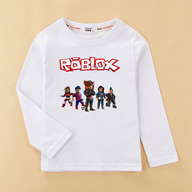 100 Cotton Tee Long Sleeve T Shirt For Boy Roblox Kids Top Boys New Shirt Shopee Singapore - roblox evil hoodie t shirt