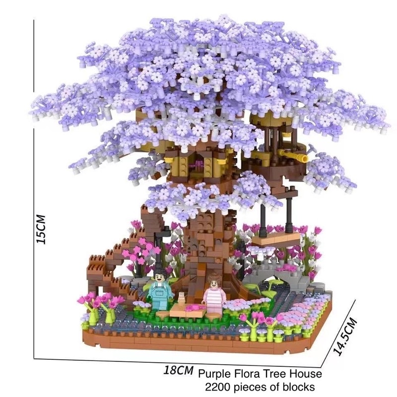 SG STOCK Sakura Flora Tree House Nano Building Blocks Cherry Blossom Puzzle Block Mini Bricks DIY Christmas Gift Ideas