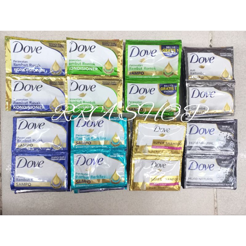 Dove Shampoo/Conditioner sachet 9mlx12 pcs Shopee Singapore