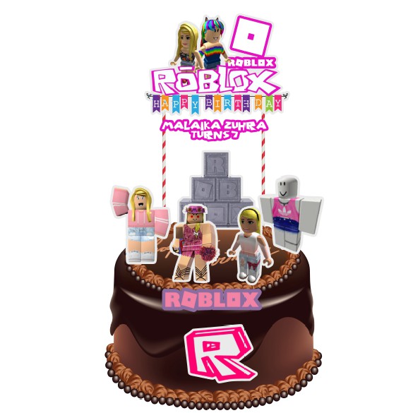 Roblox Pink Girl Cake Topper Shopee Singapore - roblox cake topper singapore