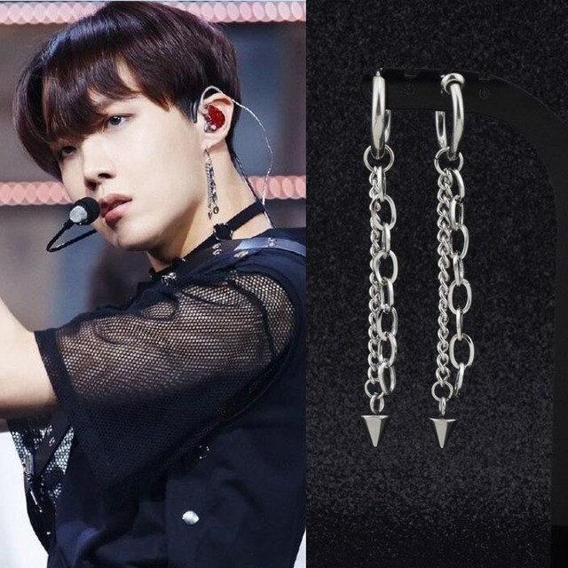 bts Jhope Earing bulletproof boy group cone stacked chain