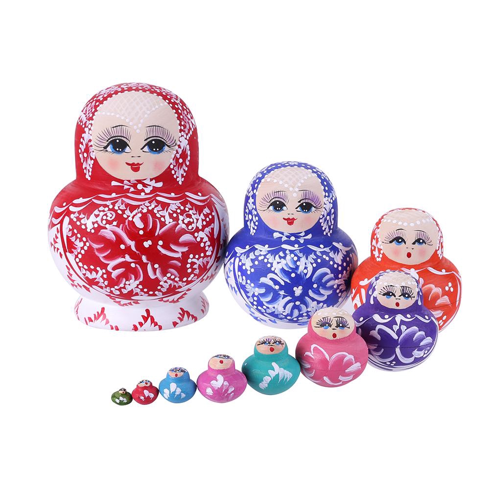 Russian Nesting Set Doll Handmade Matryoshka Wooden Animal Painted Toys S