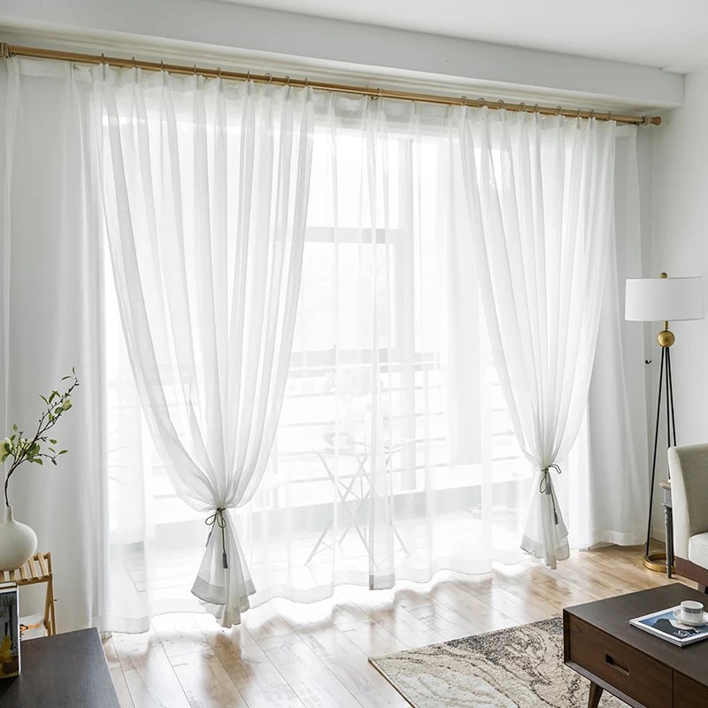 Tulle Curtain White Window, Sheer Curtains For Living Room