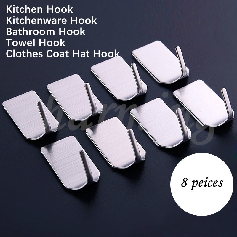 Brushed Stainless Steel Finish TOGU SUS 304 Stainless Steel Mobile Coat Hat Hooks Heavy Duty Rail Bar with 7 Hooks For Towels Coats Clothes Robes Ties Hats 