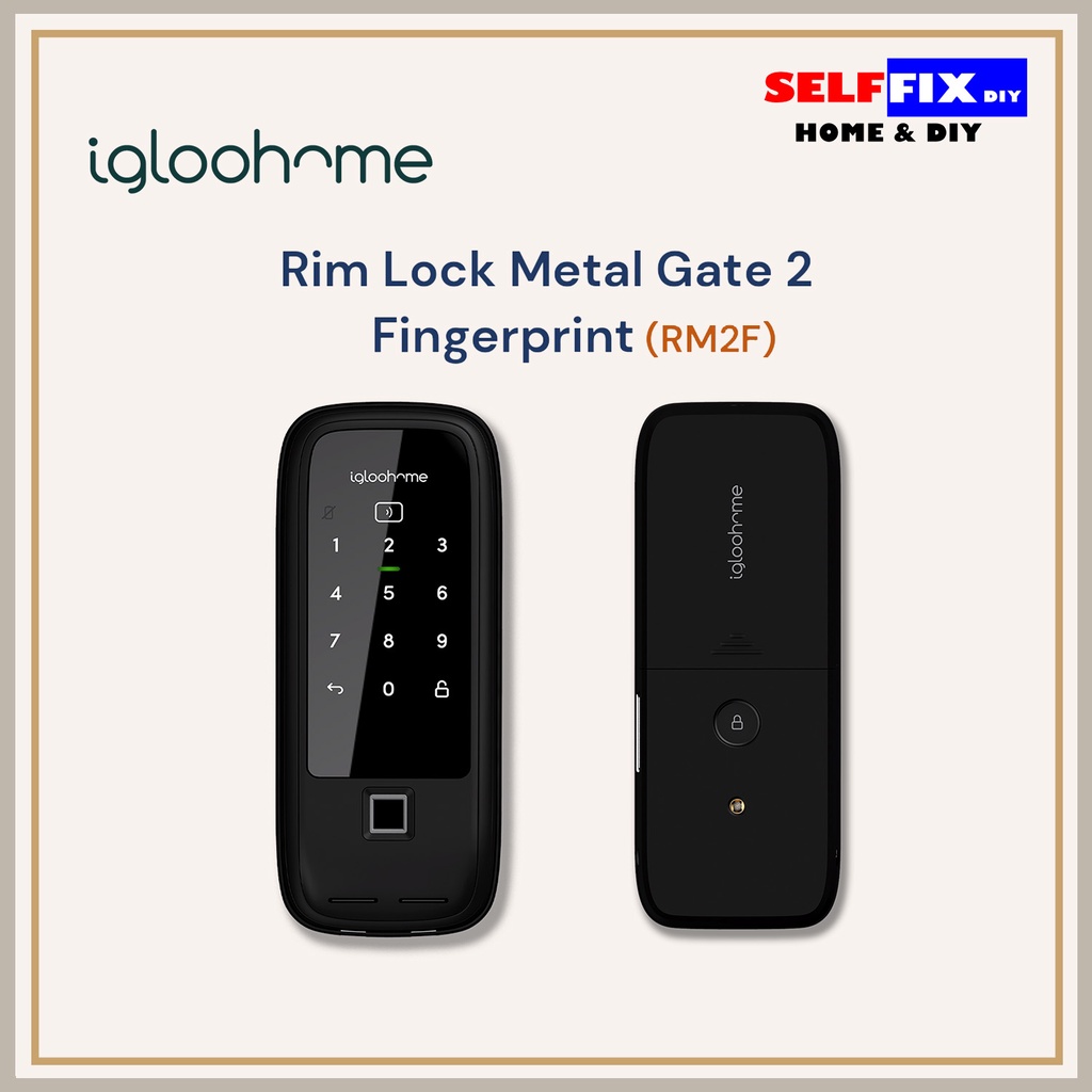 Igloohome Rim Lock Metal Gate Digital Door Lock Finger Print (RM2F