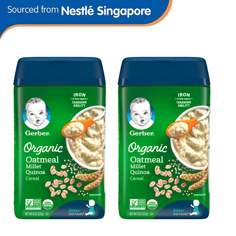 gerber organic oatmeal millet quinoa cereal