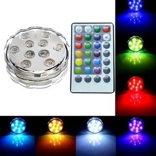 Underwater Submersible LED Lights RGB Remote Control Battery Operated Waterproof