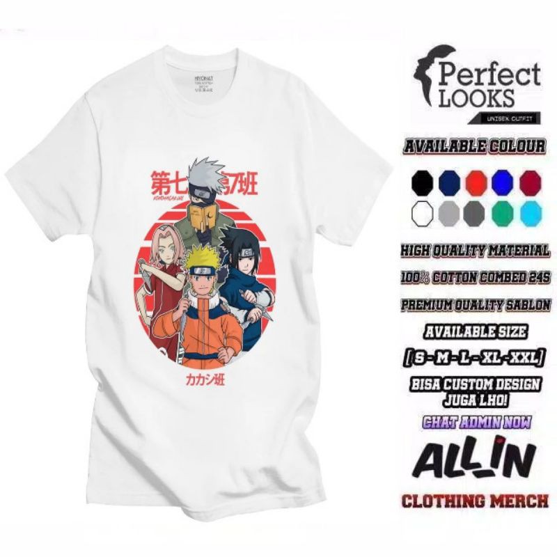 Anime Naruto Reborn Team T Shirt 7 Team Uzumaki Kakashi Hatake Sakura Haruno Ready Size S Xxl Shopee Singapore