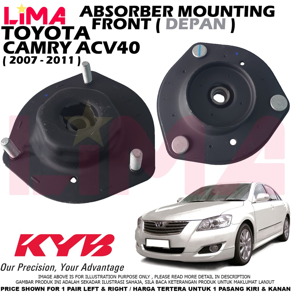 Toyota Camry Acv40 Front Absorber Top Mount Absorber Mounting 1pair Kayaba Kyb Original 2007 2011 Shopee Singapore