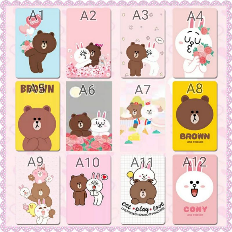 Line Brown Bear Choco Cony Rabbit Sally Chick Ezlink Card Sticker ...