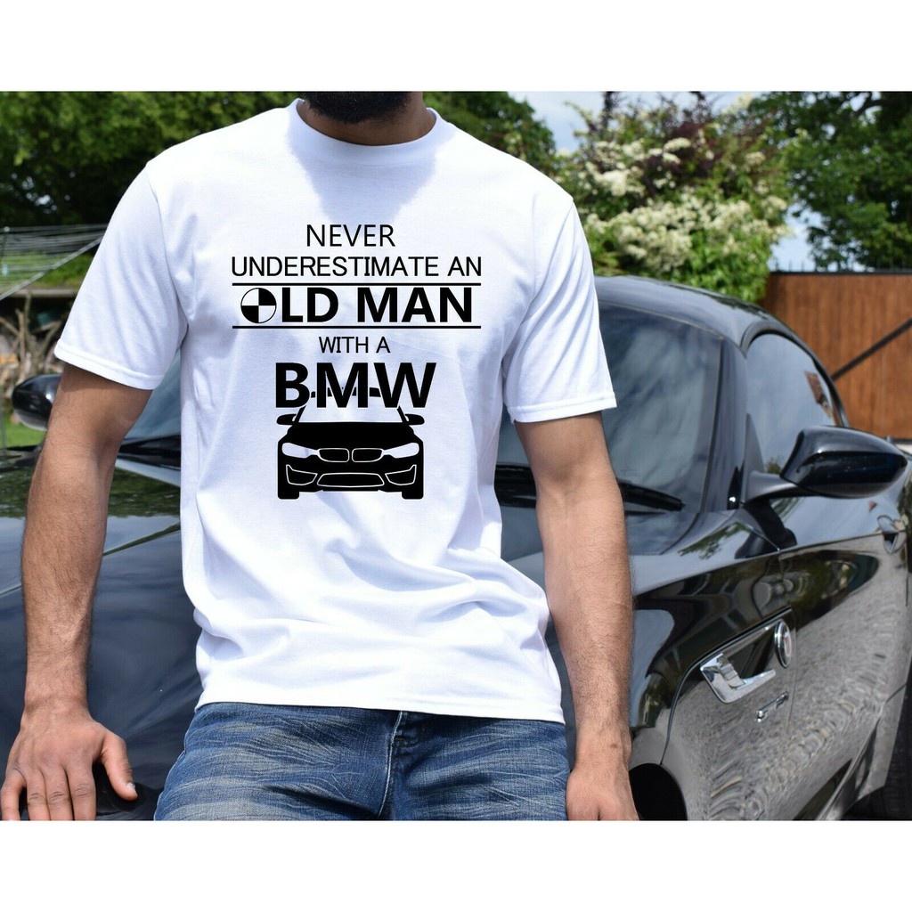 Boutique new BMW T shirt Funny Old Man M Power short sleeve t-shirt casual  cotton tops | Shopee Singapore