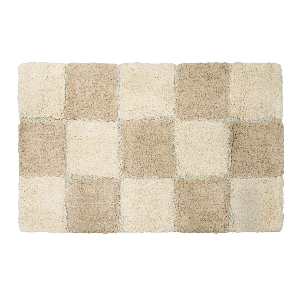 SET OF 2 Charles Millen Suite Collection BR498 Chess Tufted Bath Mat/ Door Mat/ Toilet Mat