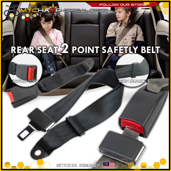 Shop Malaysia Car Safety Belt 2 Point Adjustable Harness Kit Seatbelt Universal Grey Shopee Singapore