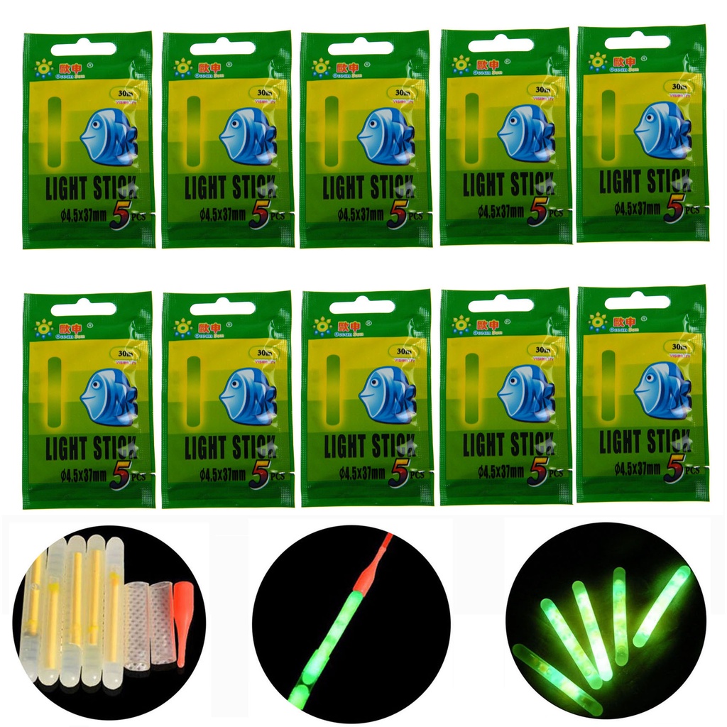 THKFISH 5 packs/10 packs Fishing Glow Stick 6.0X 50 MM 4.5*37MM 7.5
