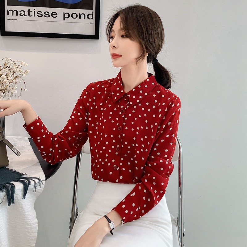 polka dot long sleeve shirt