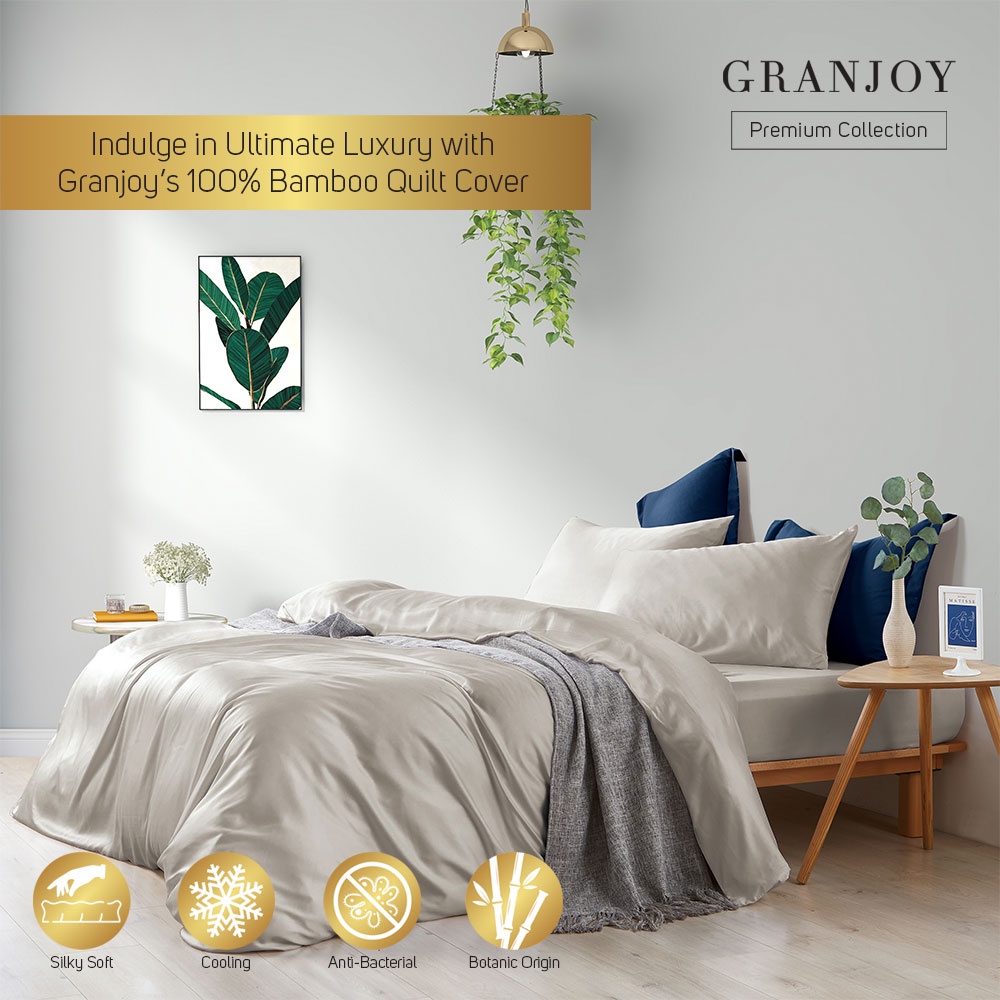 Bamboo Quilt Cover Luxury Silky Cooling Duvet Cover Comes In White