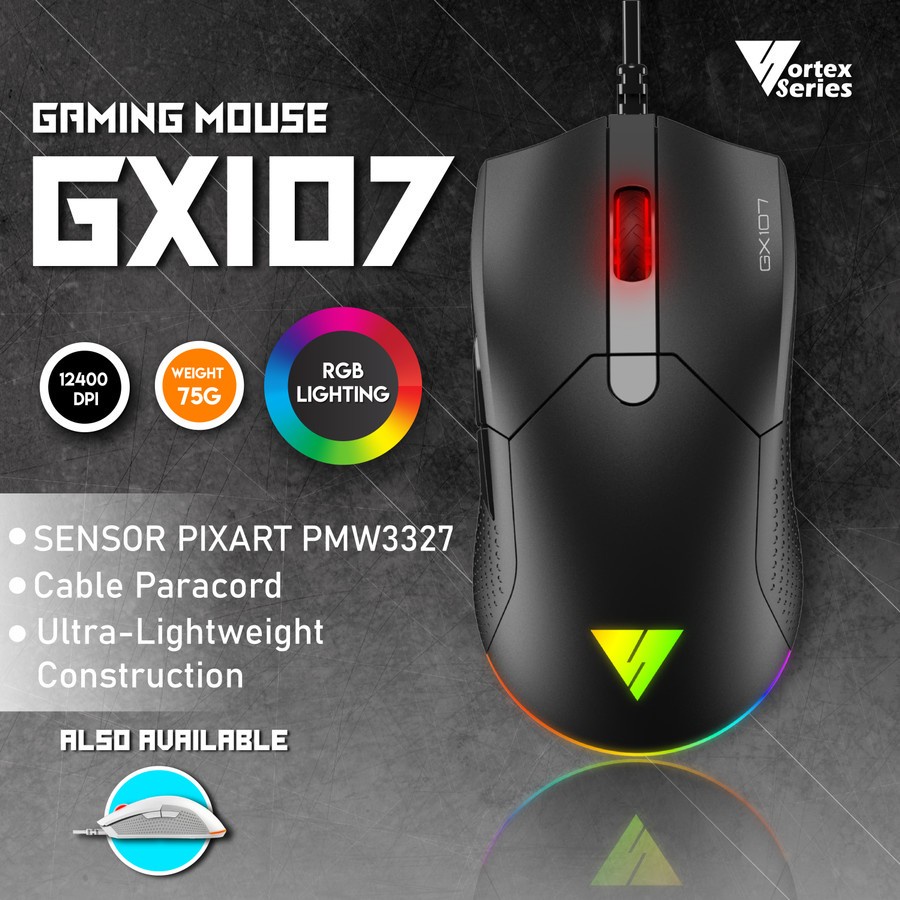Vortexseries GX107 with PIXART PMW3327 RGB Gaming Mouse Shopee Singapore