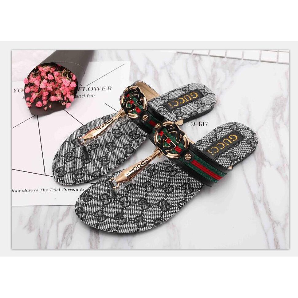 Women Slide Sandals Designer Shoes Luxury Slide Summer Fashion Wide Flat Slippery With Thick Sandals Slipper Flip Flops Shopee Singapore