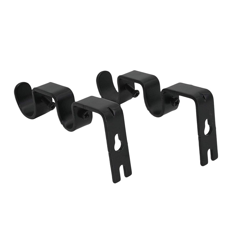 3pcs Set Heavy Duty Double Holders Durable Metal Curtain Rod Wall
