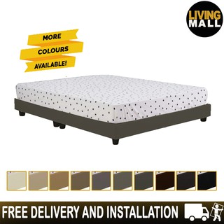 Living Mall Basic Faux Leather/ Fabric Divan Bed Frame With 5cm Legs In 10 Colours