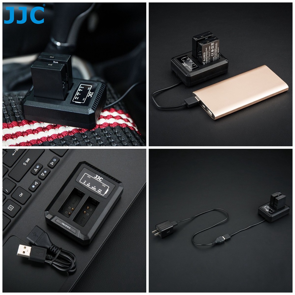 JJC LC-E12C USB Battery Charger for Canon EOS M50 Mark II, M50, M200, M100, M10, M, PowerShot SX70 HS, PowerShot G1X and More Cameras with LP-E12 Battery