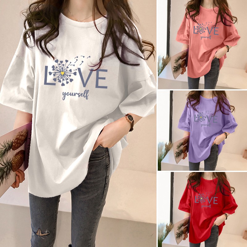 Korean House Plus Size 5xl Tops Summer 2021 Top Clothes And Clothes Print Loose Short Sleeve T Shirt Blouse Shopee Singapore