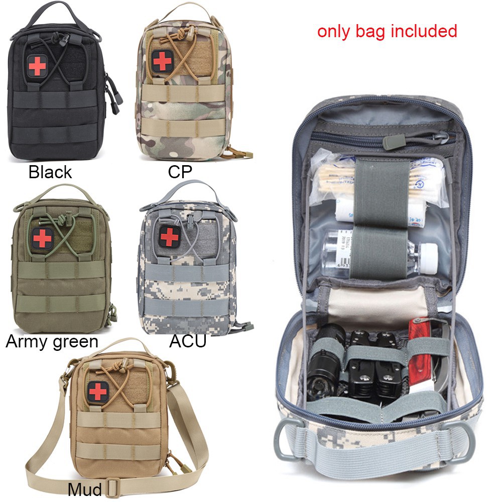 Tactical Mini Molle Storage Bag First Aid Portable EDC Gear Case with Loop Panel 