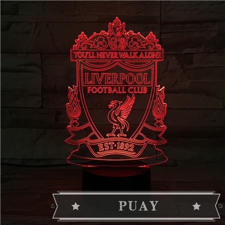 Liverpool Football Club Logo 3d Night Light Bedroom Led Vis Shopee Singapore