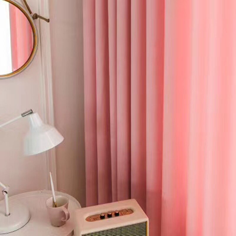 Solid Pink Curtains Langsir For Girl, Pink Window Curtains