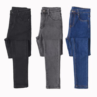 Image of Ready Stock High Quality Plain Plus Size Pencil Jeans