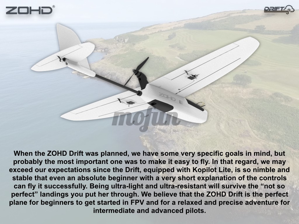 zohd drift 877mm wingspan fpv glider