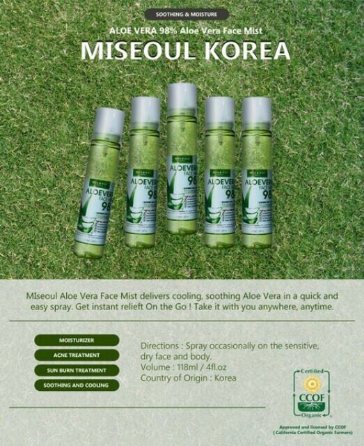 Miseoul Aloe Vera Face Mist 115g Shopee Singapore