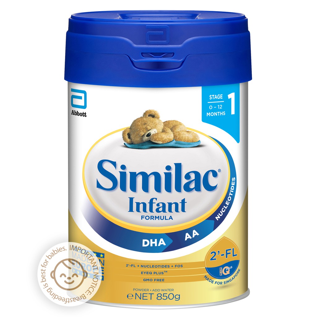 Similac Stage 1 Infant Milk Formula 2 Fl 850g 0 12 Months Shopee Singapore