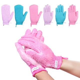 3 Pairs Of Bath Glove Body Scrub Cleaning Shower Exfoliating