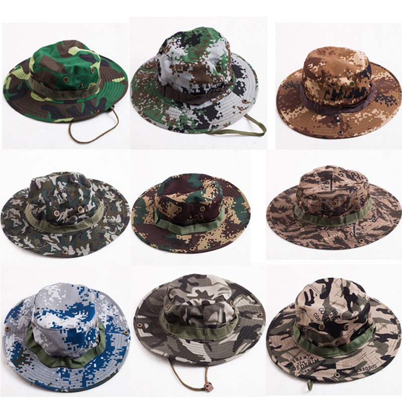 camouflage bucket hat with string