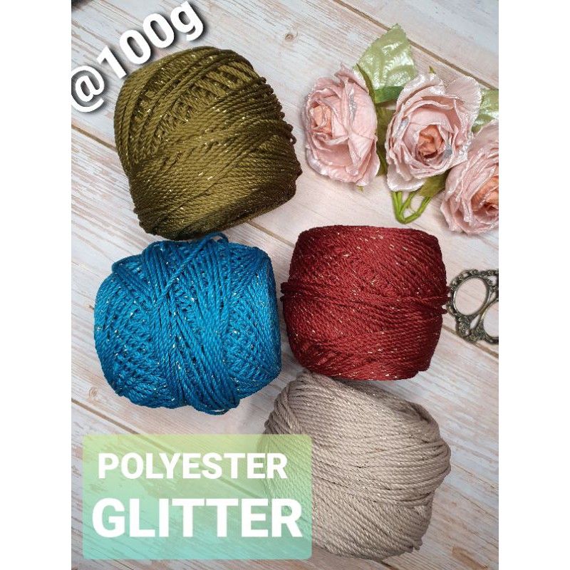 Polyester glitter yarn crochet knitting diy thread Shopee Singapore