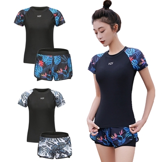 Image of Floral Swimwear for Women Sports Bathing Suits with Padded Ladies Fashion Two-Pieces Split Swimwear M-2XL