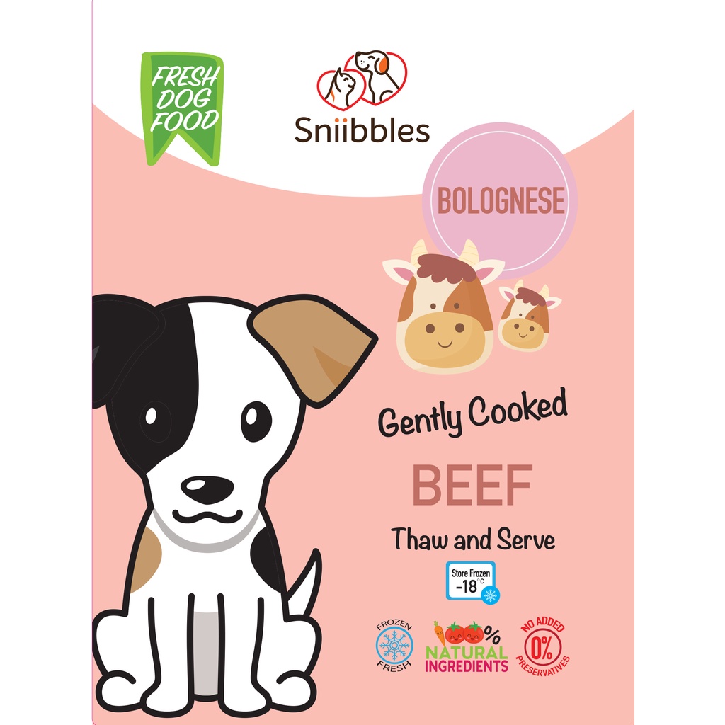 Bolognese Freshly Cooked Dog Food Gently Cooked Frozen Dog Food by