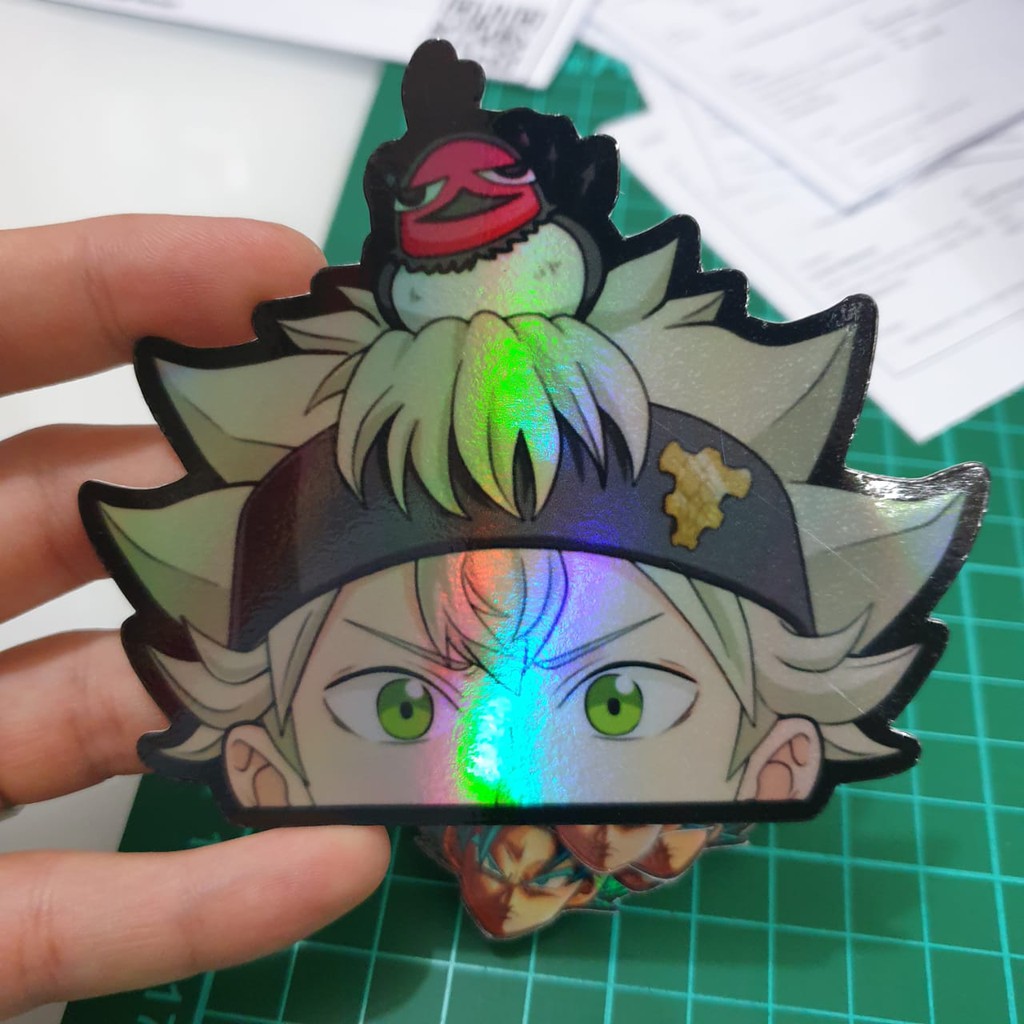 anime hologram sticker psh162 large black clover asta shopee singapore