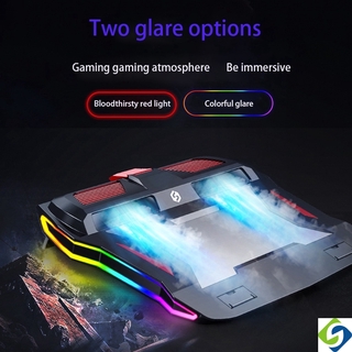 Good  Quality CIDOO RGB Low-nosie Gaming Laptop Cooler Notebook Stand 3000RPM Powerful Cooling Pad For 12-17 Inch Laptop Strong wind power cooling pad