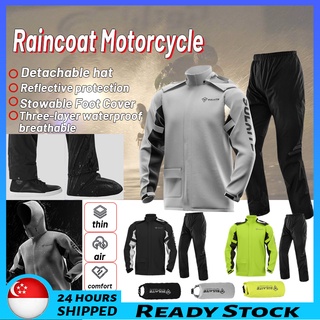 🇸🇬 [READY STOCK] Three Layer PVC Premium Raincoat Motorcycle Single Raincoat