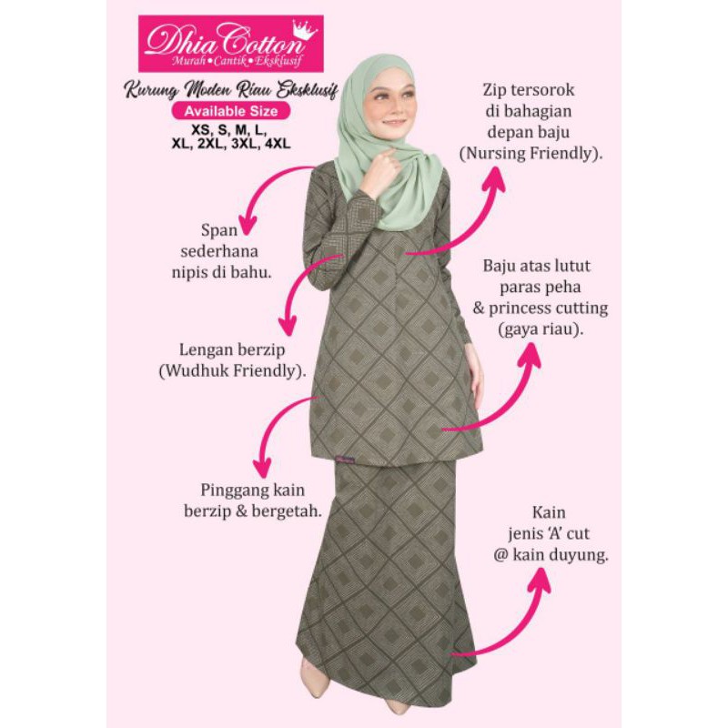 Shop Malaysia Kurung Riau Rf 695 699 Baju Kurung Riau English Cotton Bf Friendly Wudhu Friendlay Baju Kurung By Dhia Cotton Shopee Singapore