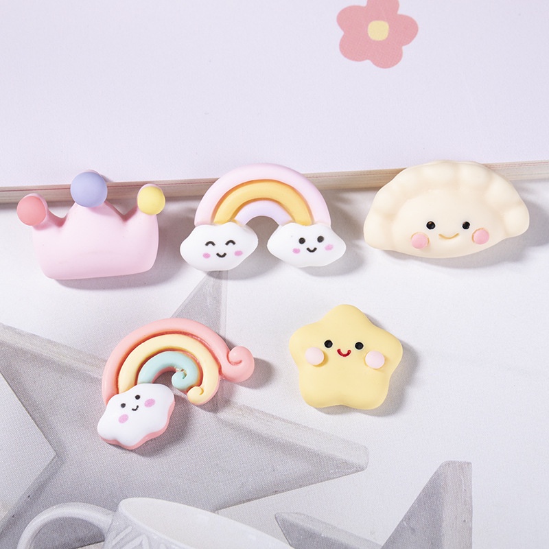 Image of Crocs Jibbitz Cute Rainbow Dumplings 2.5D DIY Shoes Charm Button #1