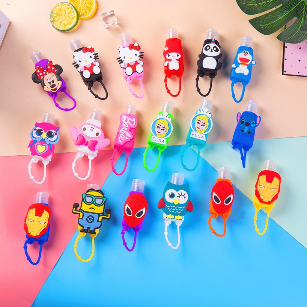 Download Ready Stock 20 Designs 30ml Cartoon Silicon Hand Sanitizer Holder Rubber Color Random Shower ...